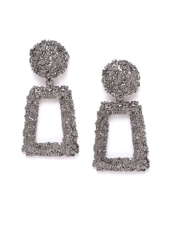 metallic metal drop earring