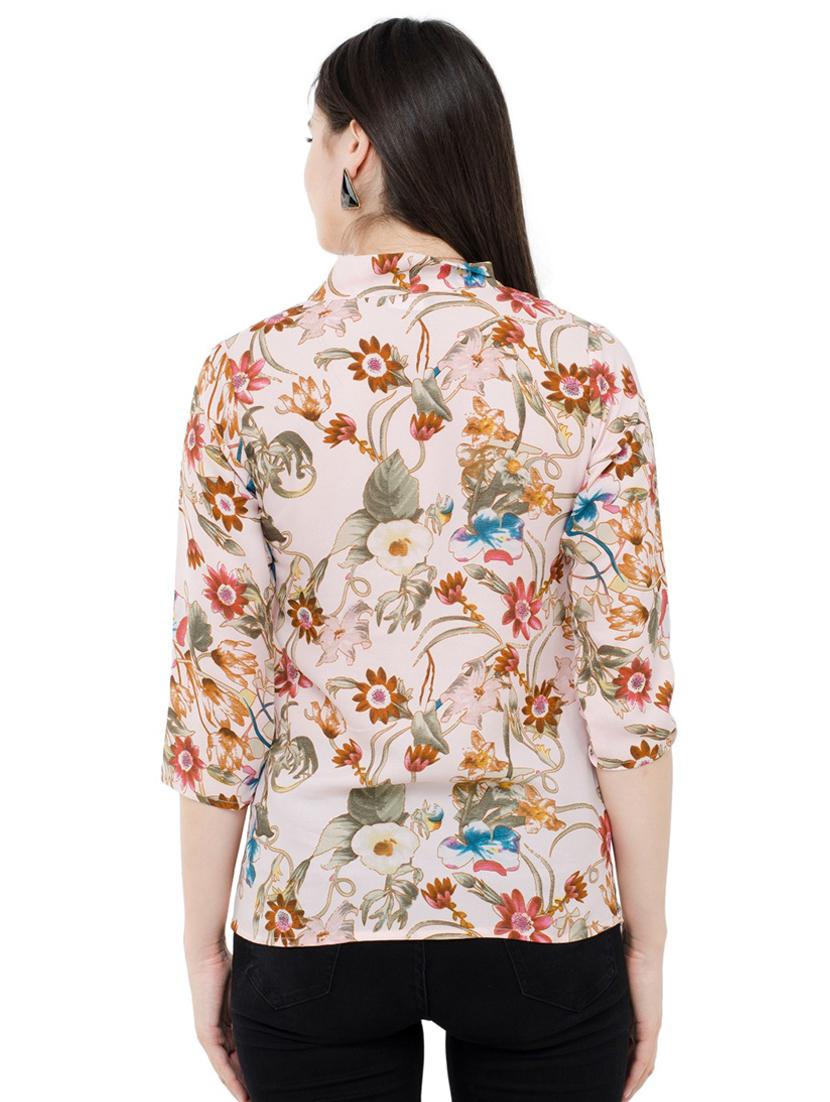 tie up neck floral top - 17272366 - Standard Image - 2