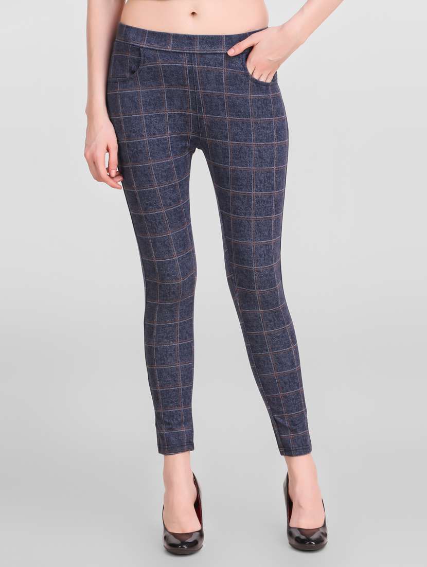 mid rise checkered  jegging