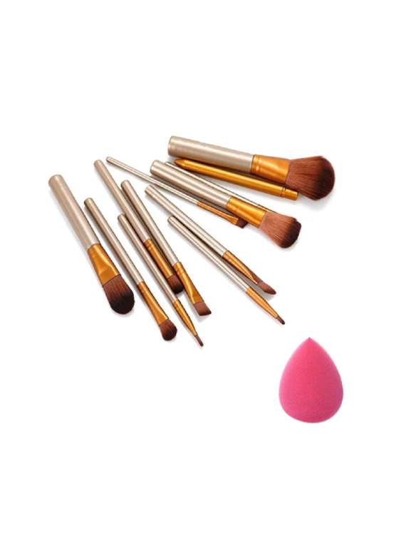 set of 12 naked 3 makeup brushes with egg shaped beauty blender - 17273496 - Zoom Image - 0