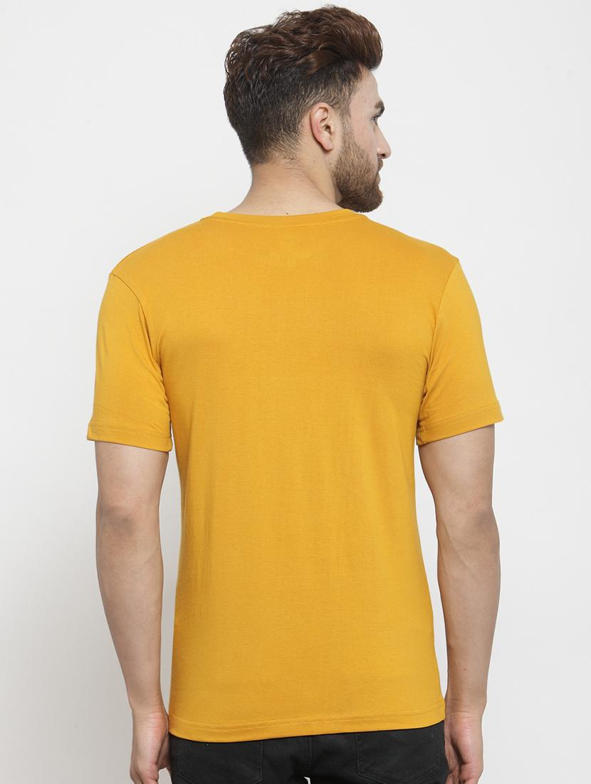 mustard chest print t-shirt - 17275139 - Standard Image - 2