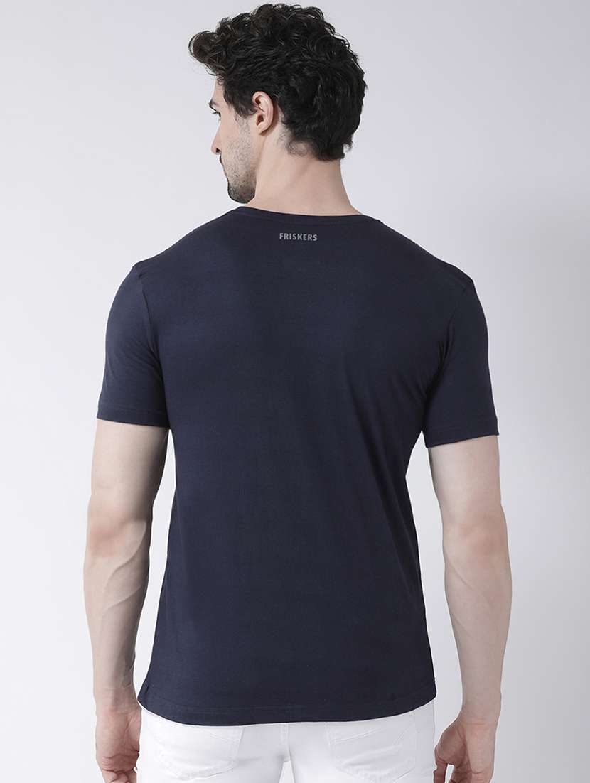 navy blue chest print t-shirt - 17275154 -  Standard Image - 2
