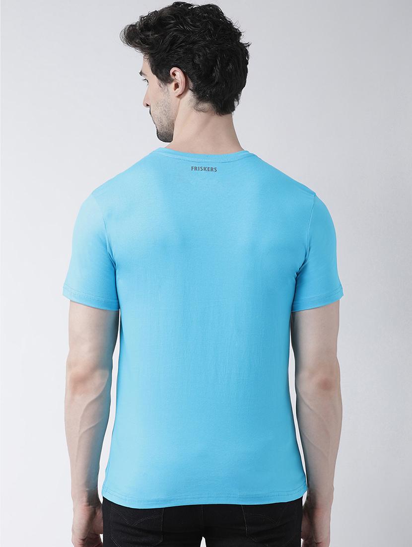 light blue chest print t-shirt - 17275172 - Standard Image - 2