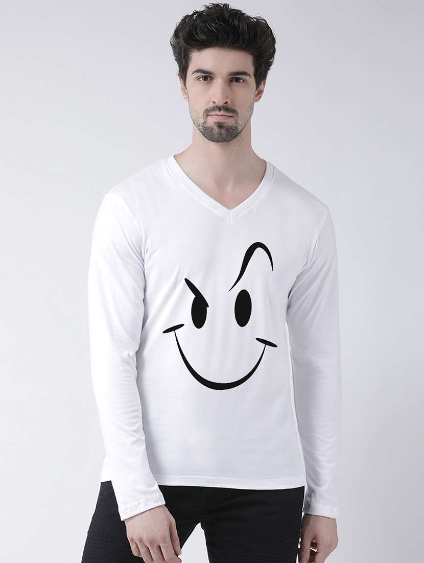 men v-neck front print t-shirt - 17275224 - Zoom Image - 0