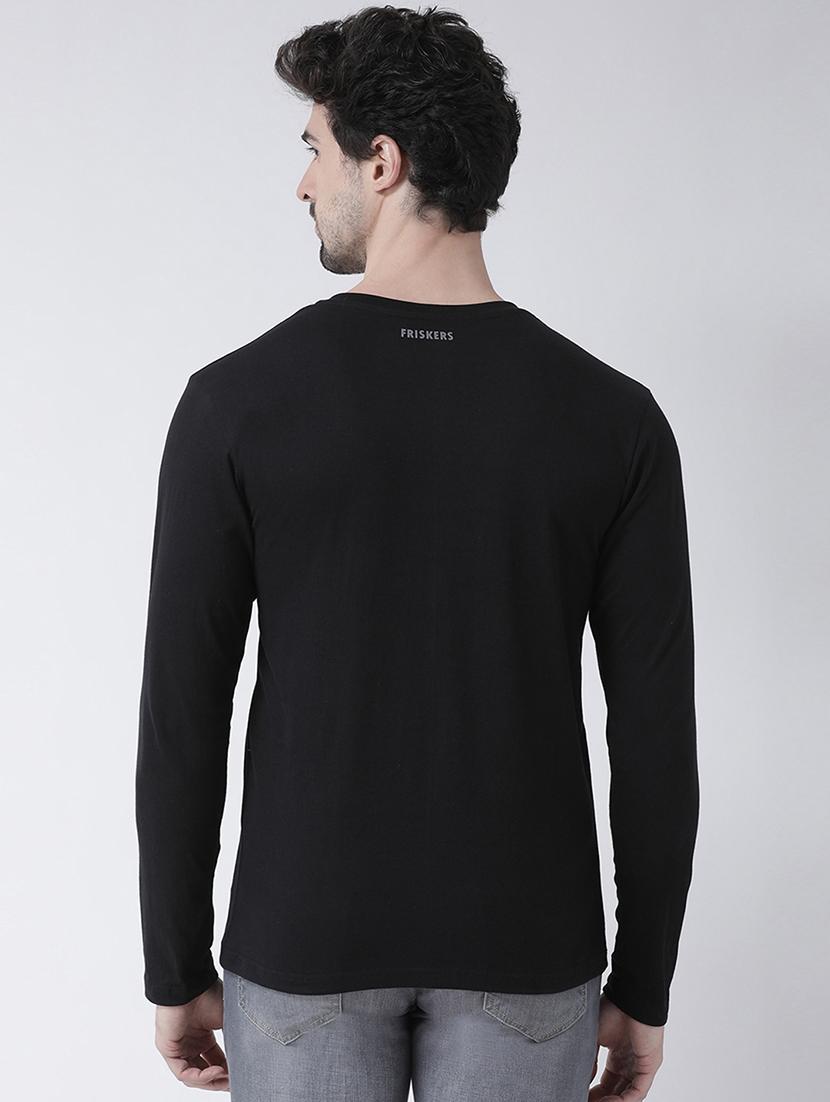 black chest print t-shirt - 17275231 - Standard Image - 2