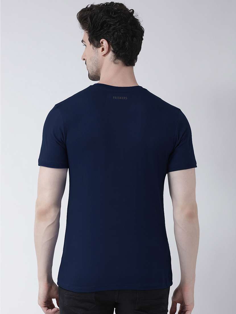 navy blue chest print t-shirt - 17275254 -  Standard Image - 2