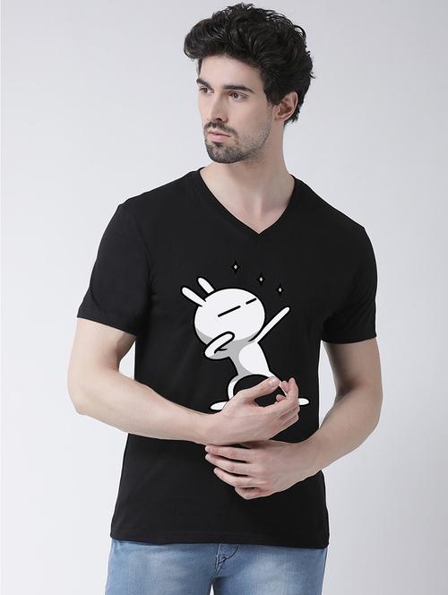 black chest print t-shirt - 17275259 - Standard Image - 0