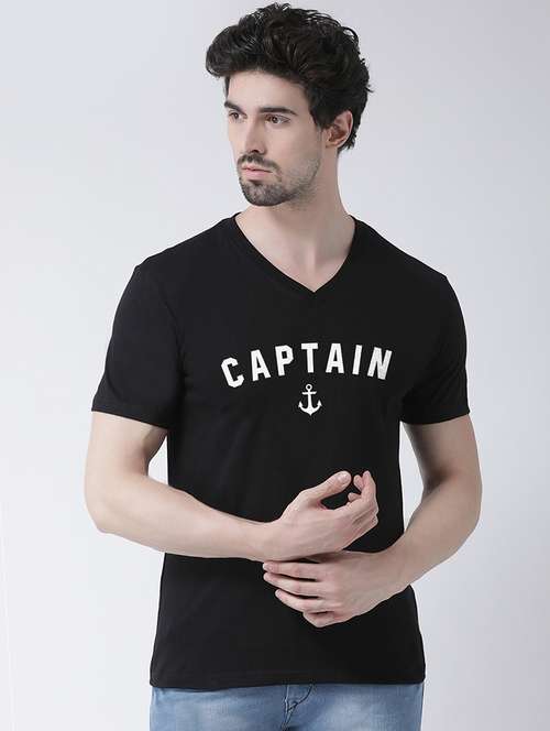 black chest print t-shirt - 17275271 -  Standard Image - 0