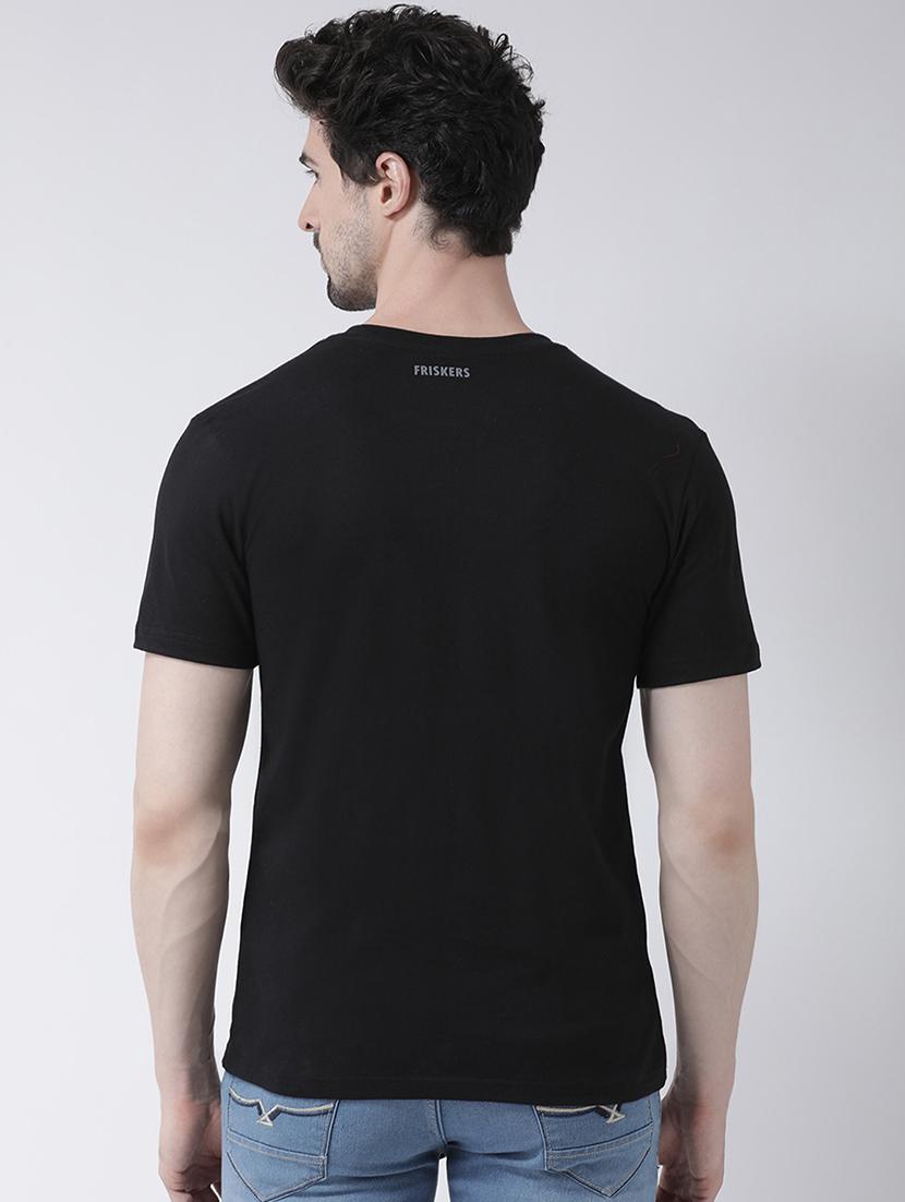 black chest print t-shirt - 17275289 - Standard Image - 2