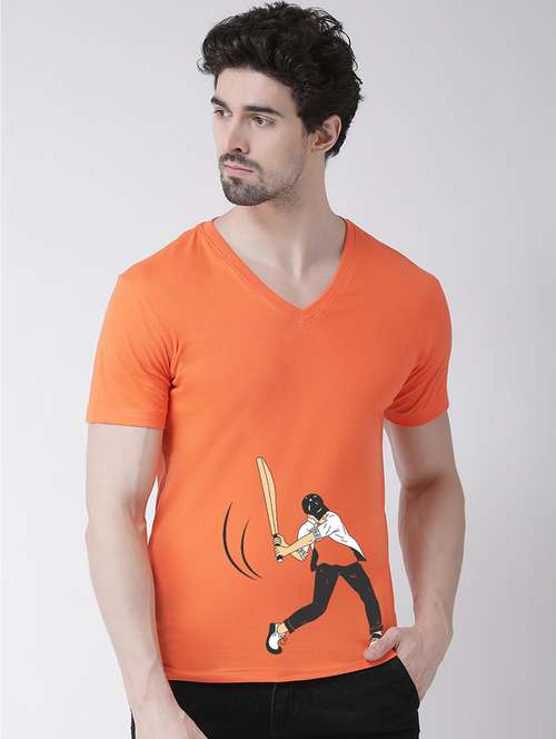 men v-neck placement printed t-shirt - 17275292 - Standard Image - 0