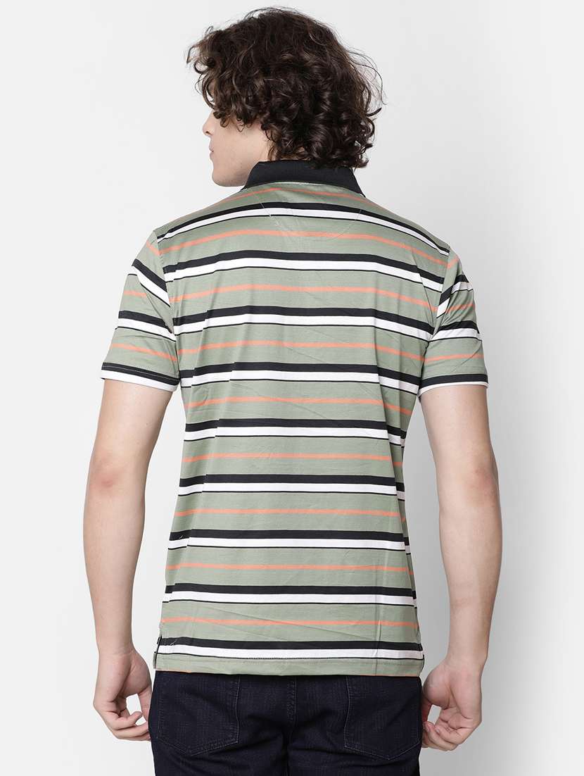 olive green striped t-shirt - 17275631 - Standard Image - 2