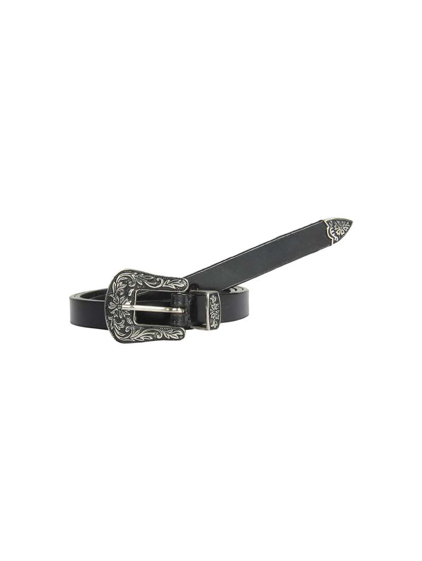 black  leather belt