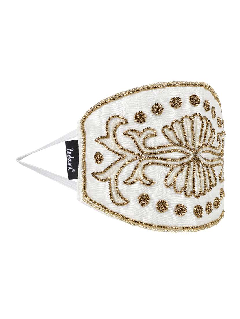 white cotton decorative women mask - 17279821 -  Standard Image - 2