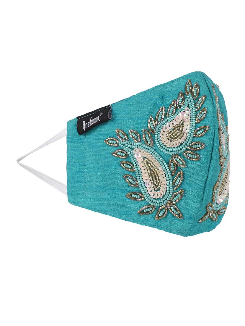 blue cotton decorative women mask - 17279861 -  Standard Image - 2