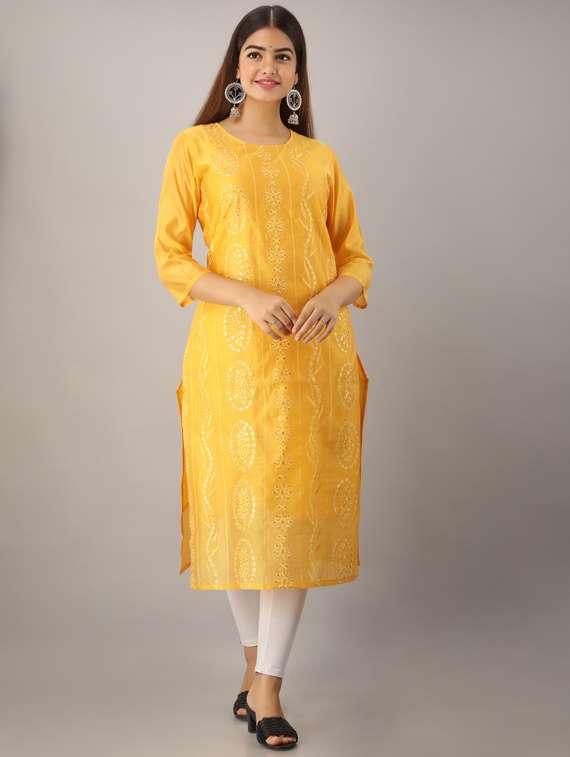 embroidered straight kurta