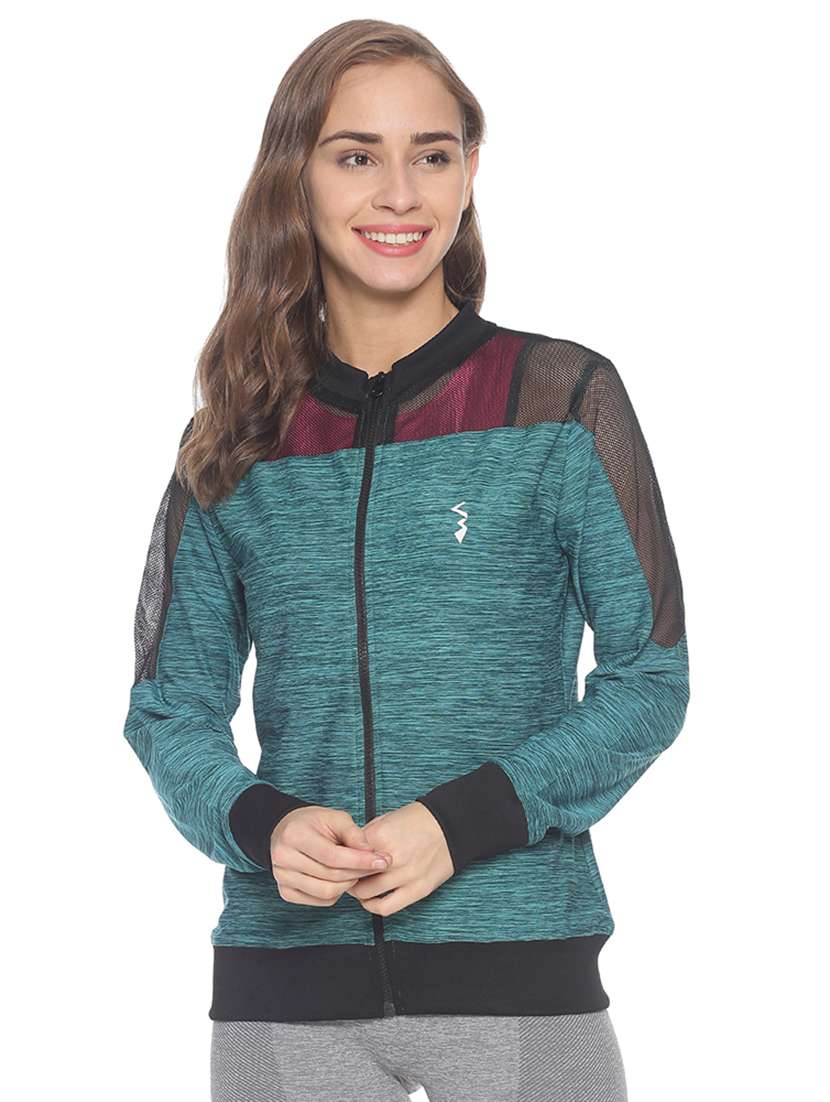 net panel melange jacket 