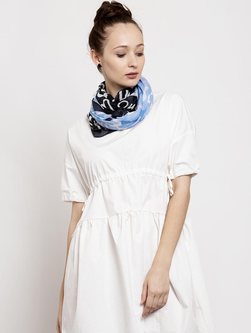 blue rayon printed scarf - 17282038 - Zoom Image - 0