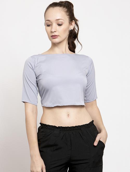 women's crop round neck top - 17282080 -  Standard Image - 0