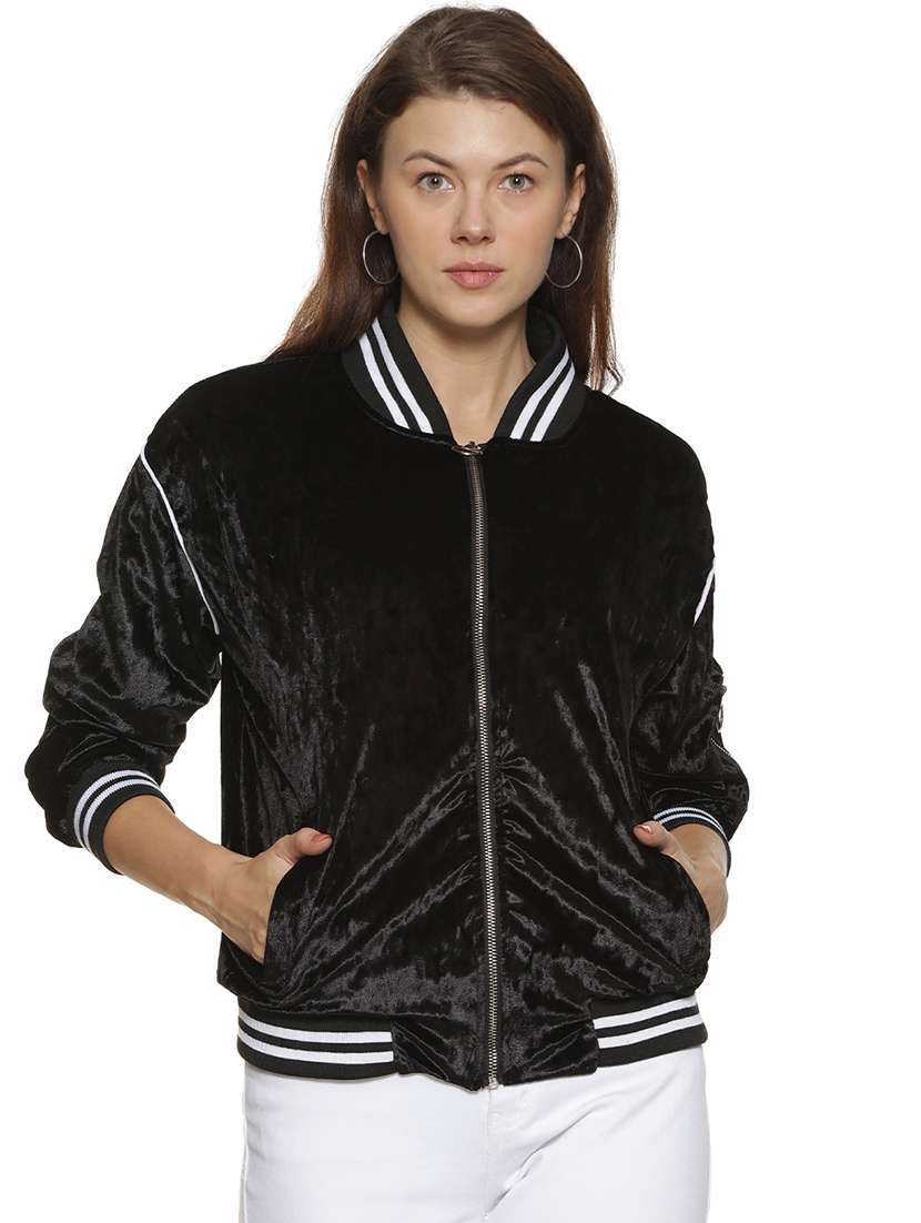 women's zip up varsity jacket