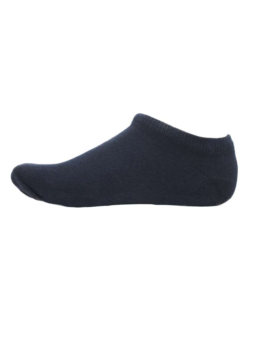 men navy blue solid ankle length  sock