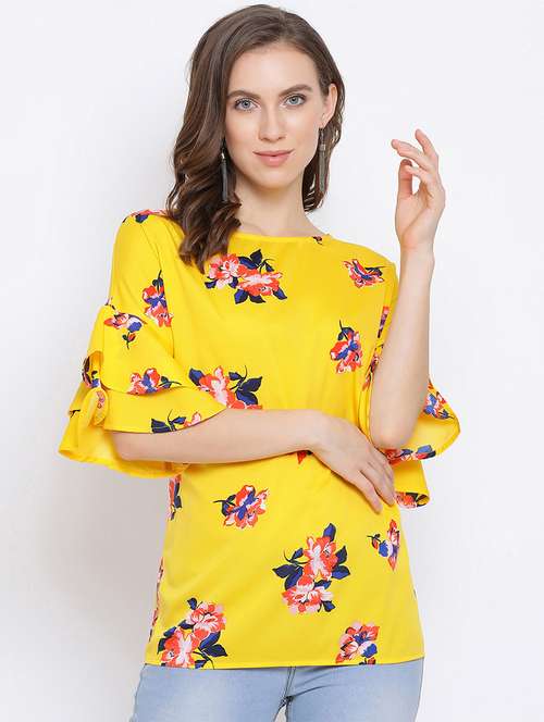bell sleeves floral top - 17288507 - Standard Image - 0
