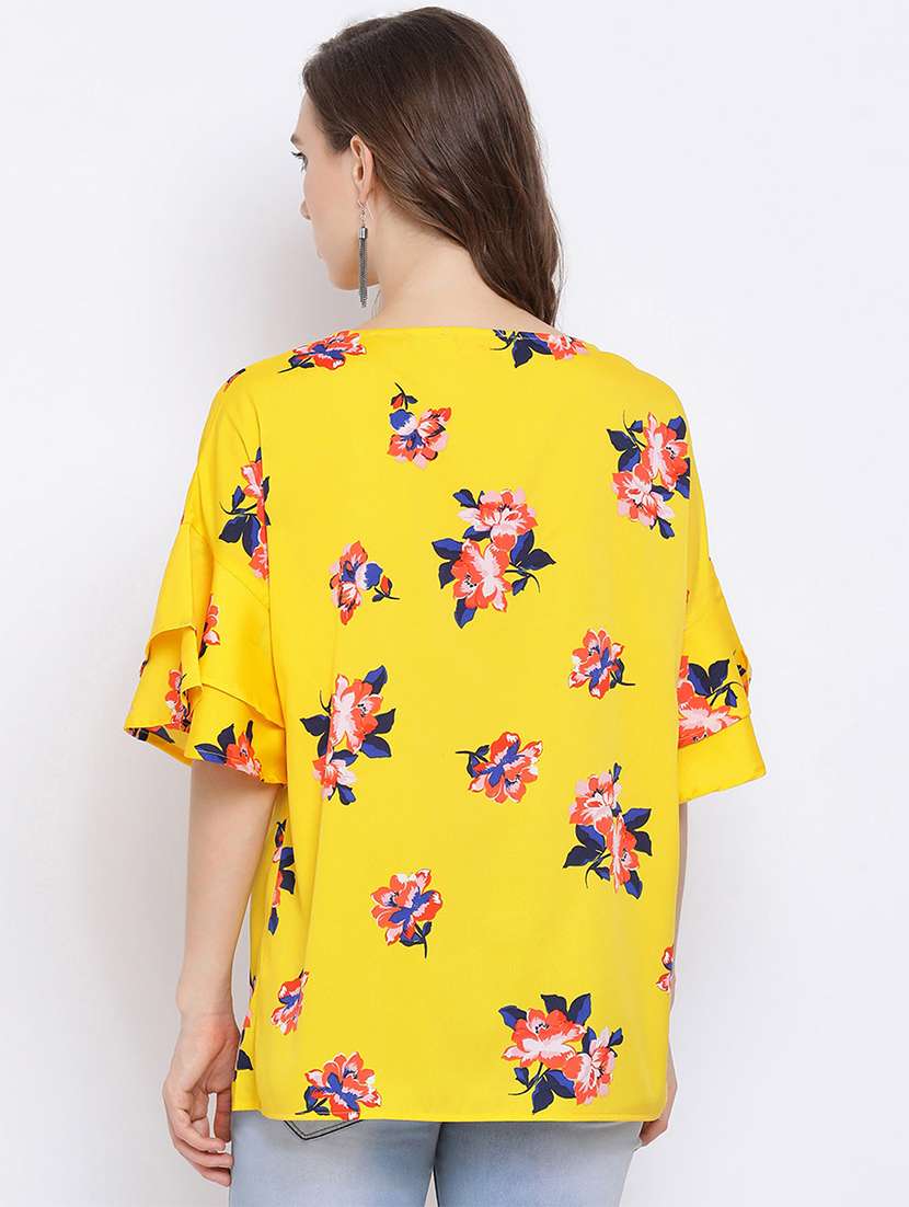 bell sleeves floral top - 17288507 - Standard Image - 2