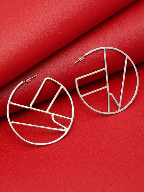 silver brass hoop earring - 17289332 - Standard Image - 0