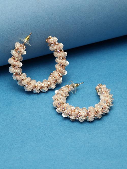 beige metal drop earring - 17289356 - Standard Image - 0