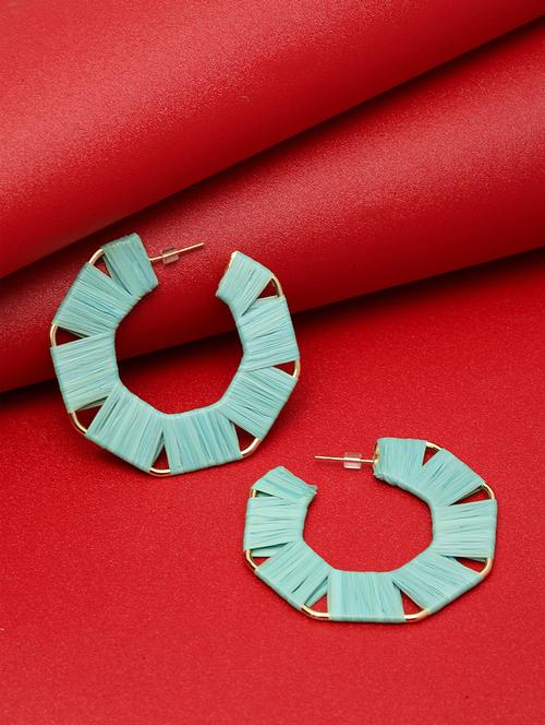 green metal hoop earring - 17289360 - Standard Image - 0
