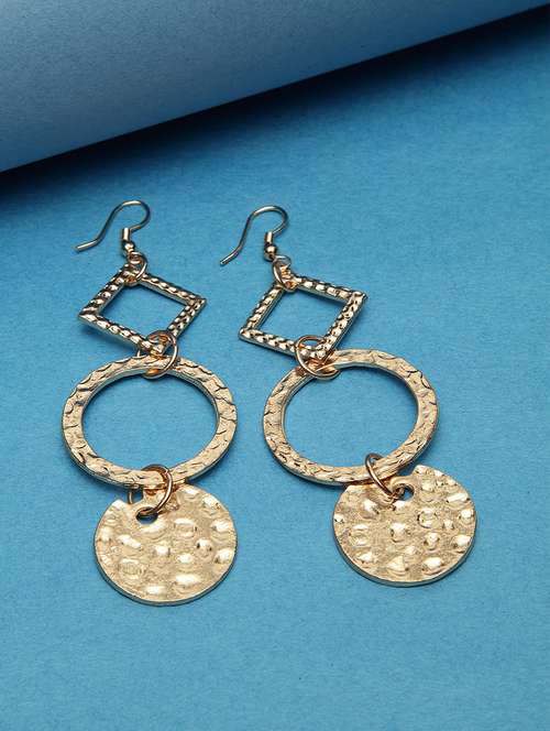 gold metal drop earring - 17289375 -  Standard Image - 0