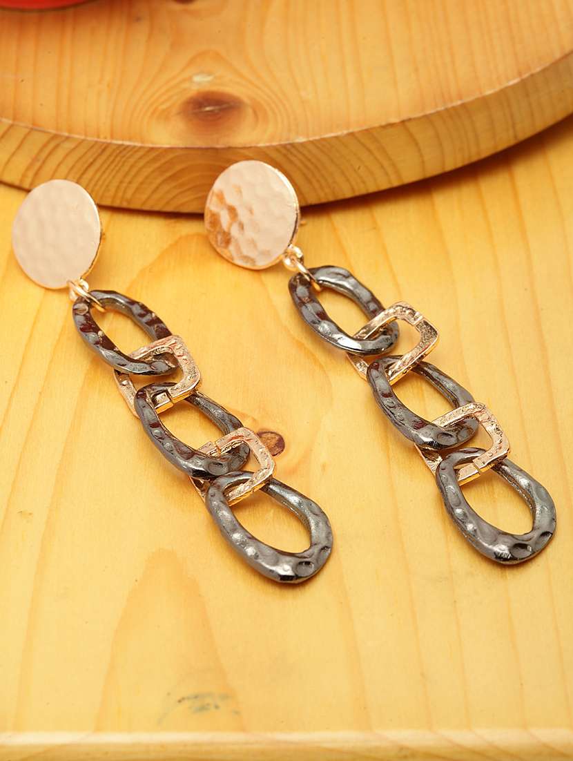 metallic metal drop earring