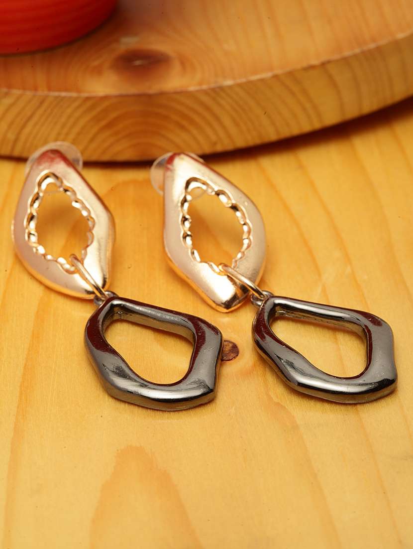 multi colored metal drop earring