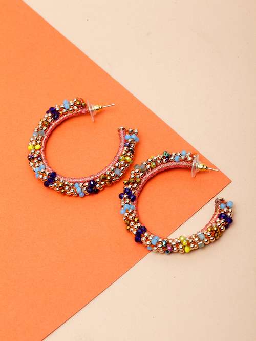 multi colored metal drop earring - 17289383 -  Standard Image - 0