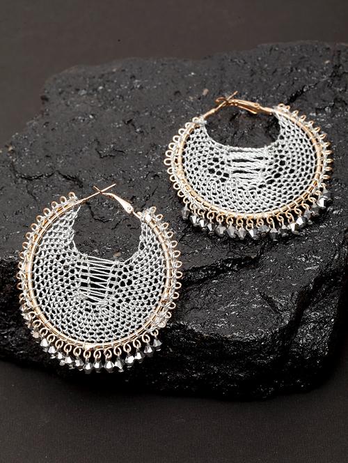 silver metal drop earring - 17289386 - Standard Image - 0