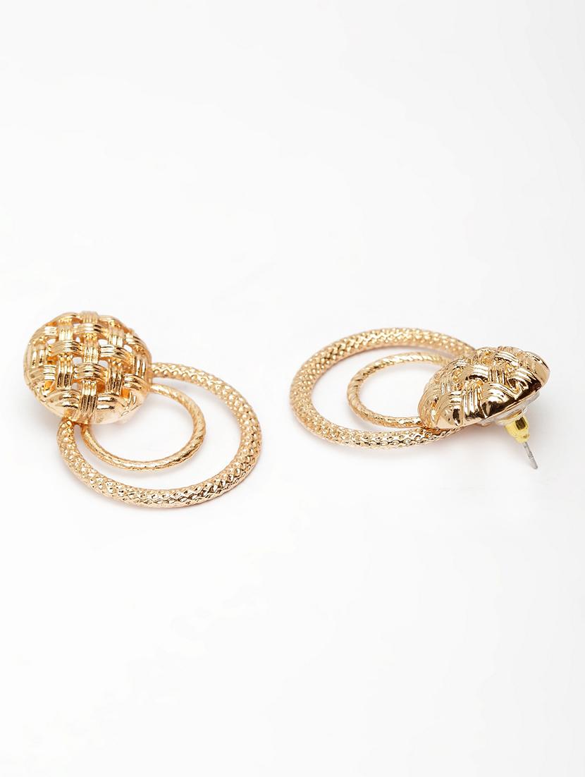 gold metal drop earring - 17289416 - Zoom Image - 0