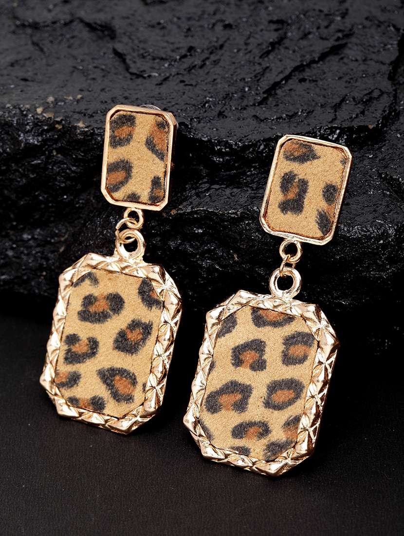 multi colored metal drop earring