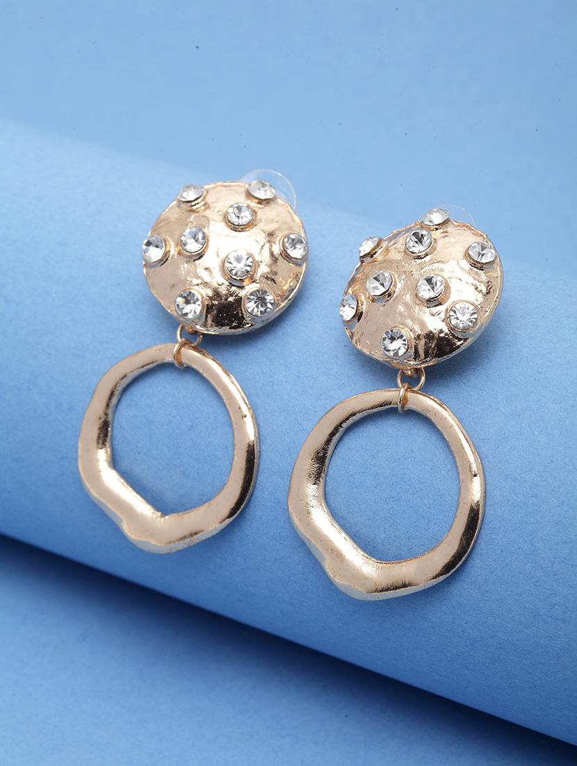 gold metal drop earring - 17289431 - Zoom Image - 0