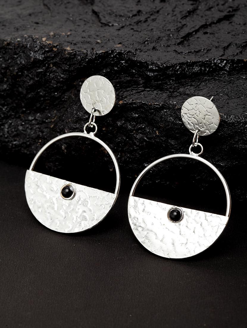 silver metal drop earring - 17289438 -  Zoom Image - 0