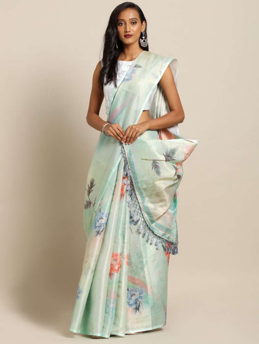 floral maheshwari saree