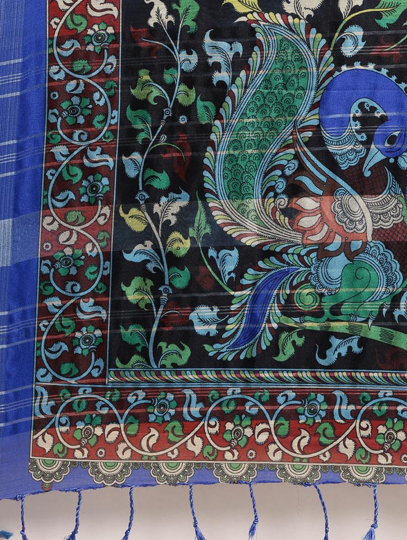 ikat printed saree with blouse - 17290150 - Standard Image - 2