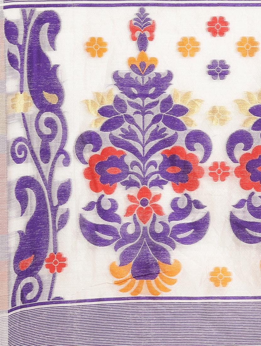 floral jamdani saree with blouse - 17290160 - Standard Image - 2