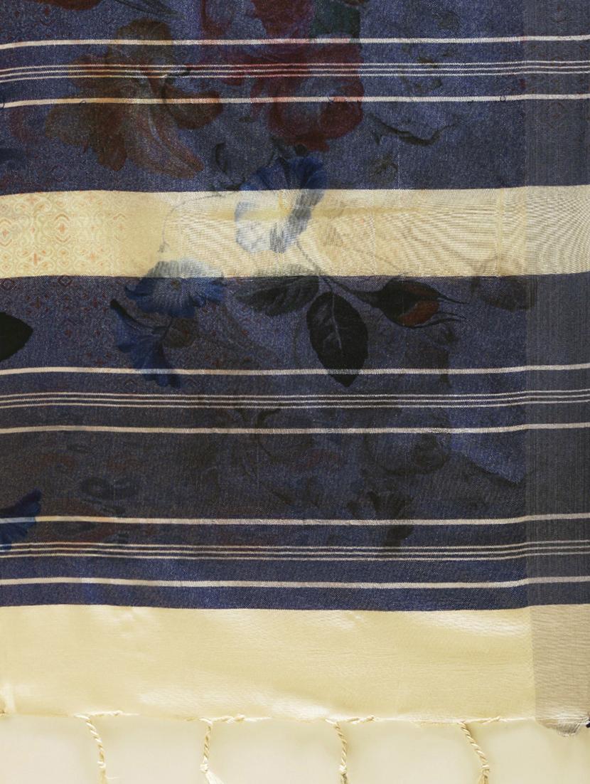 floral printed saree with blouse - 17290169 - Standard Image - 2