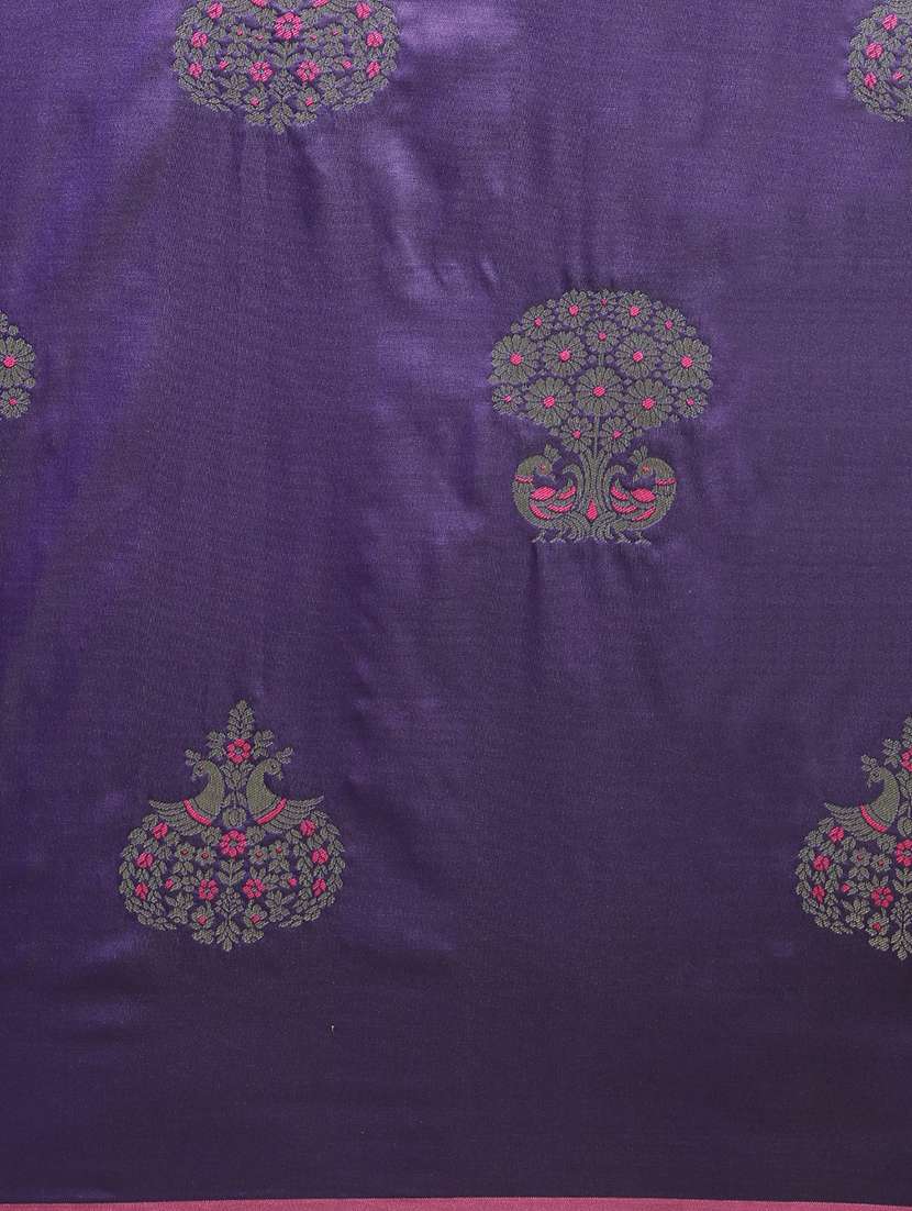 navy banarasi saree with blouse - 17290227 - Standard Image - 2