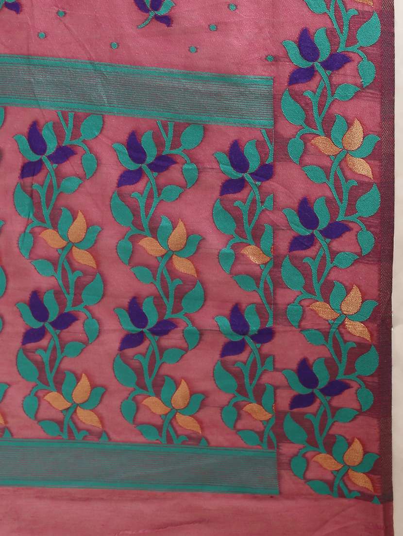floral jamdani saree with blouse - 17290284 - Standard Image - 2
