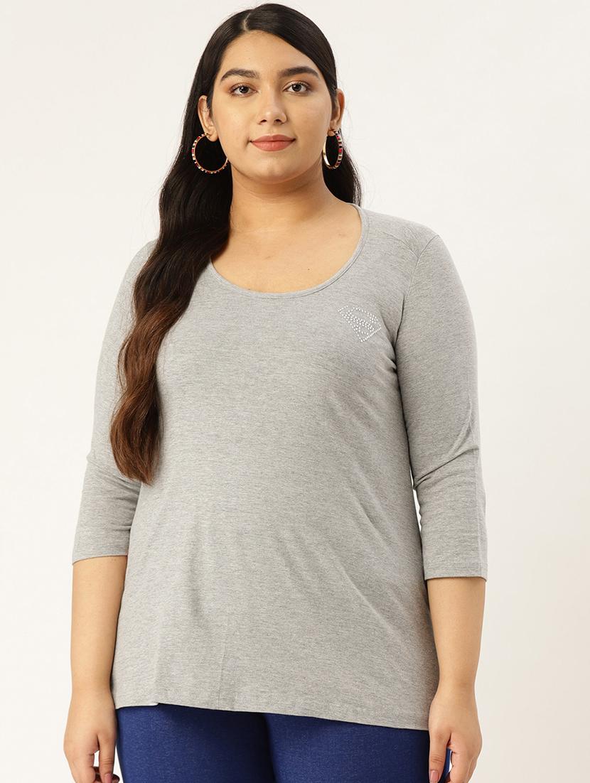 women's plain round neck t-shirt - 17291046 -  Zoom Image - 0