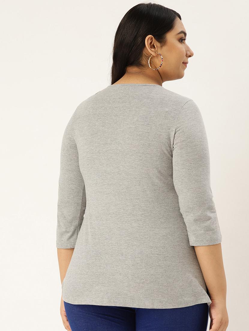 women's plain round neck t-shirt - 17291046 - Standard Image - 2