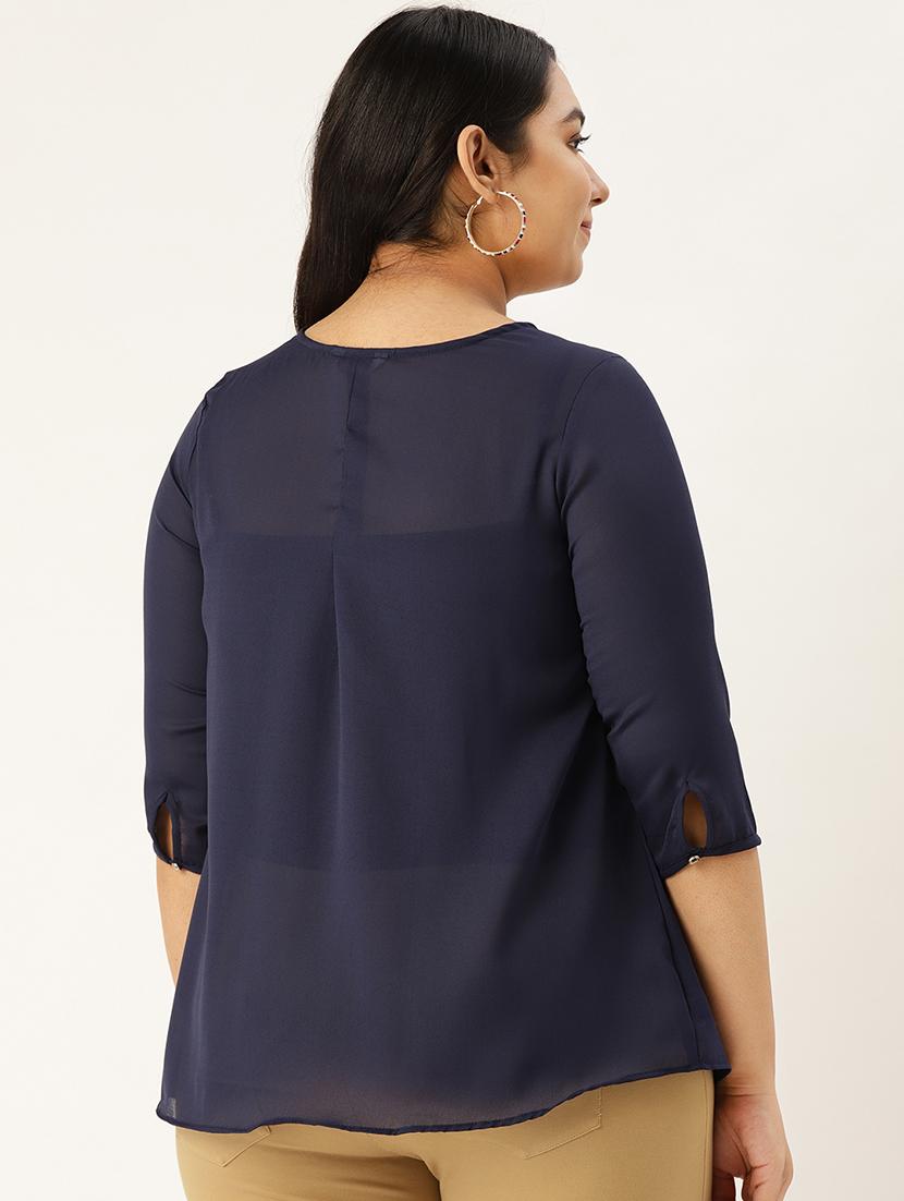 zipper detail plus top - 17293010 - Standard Image - 2