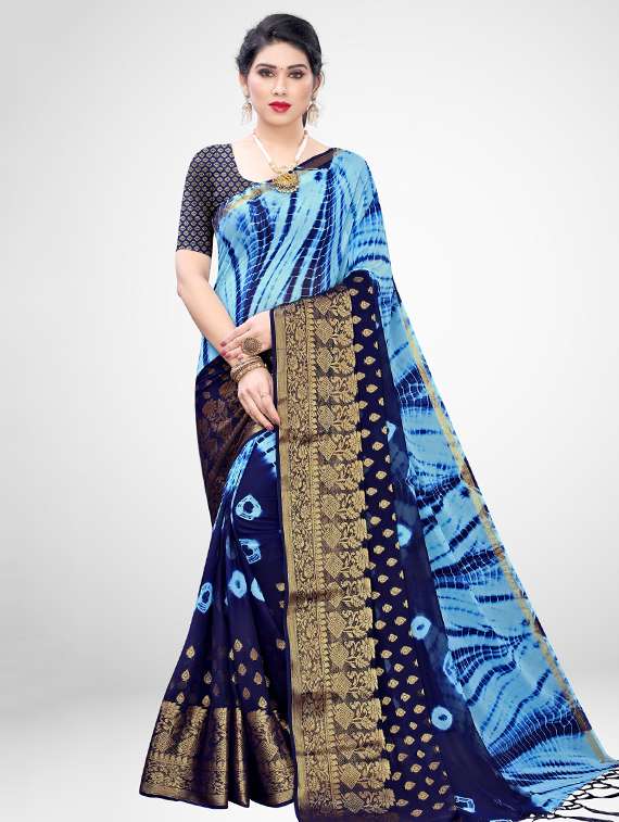bandhani printed saree with blouse