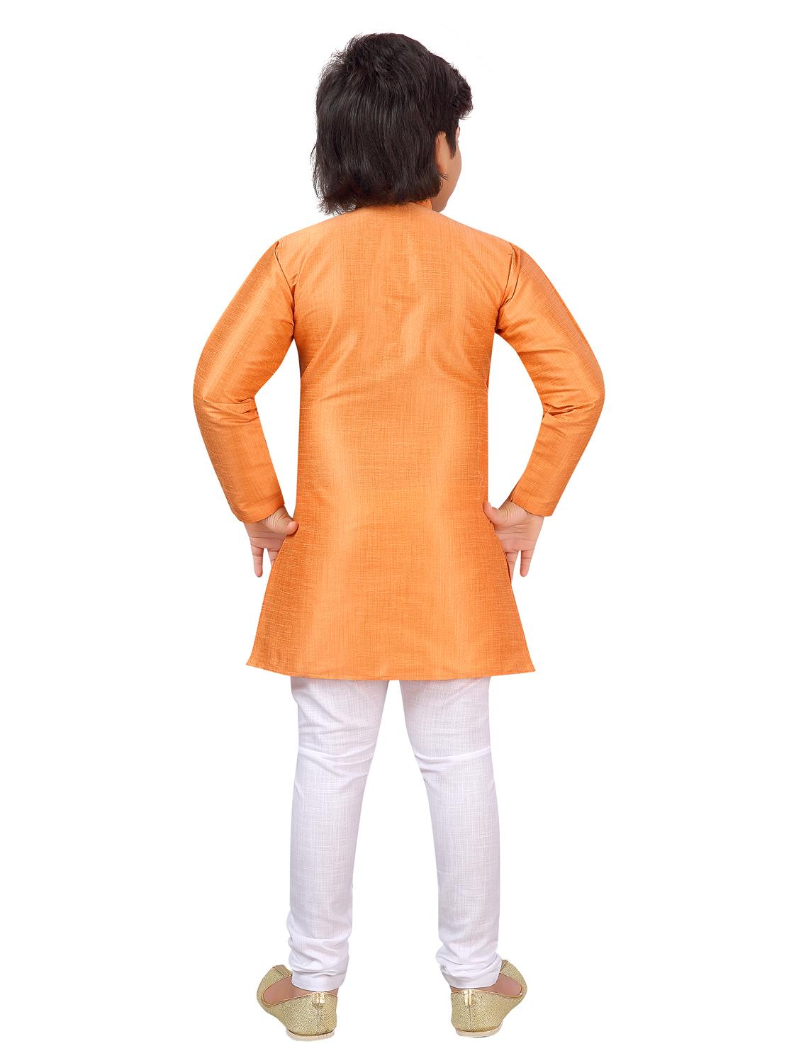 orange kurta fabric cotton silk, pajama sets kurtas & set - 17295594 - Standard Image - 2