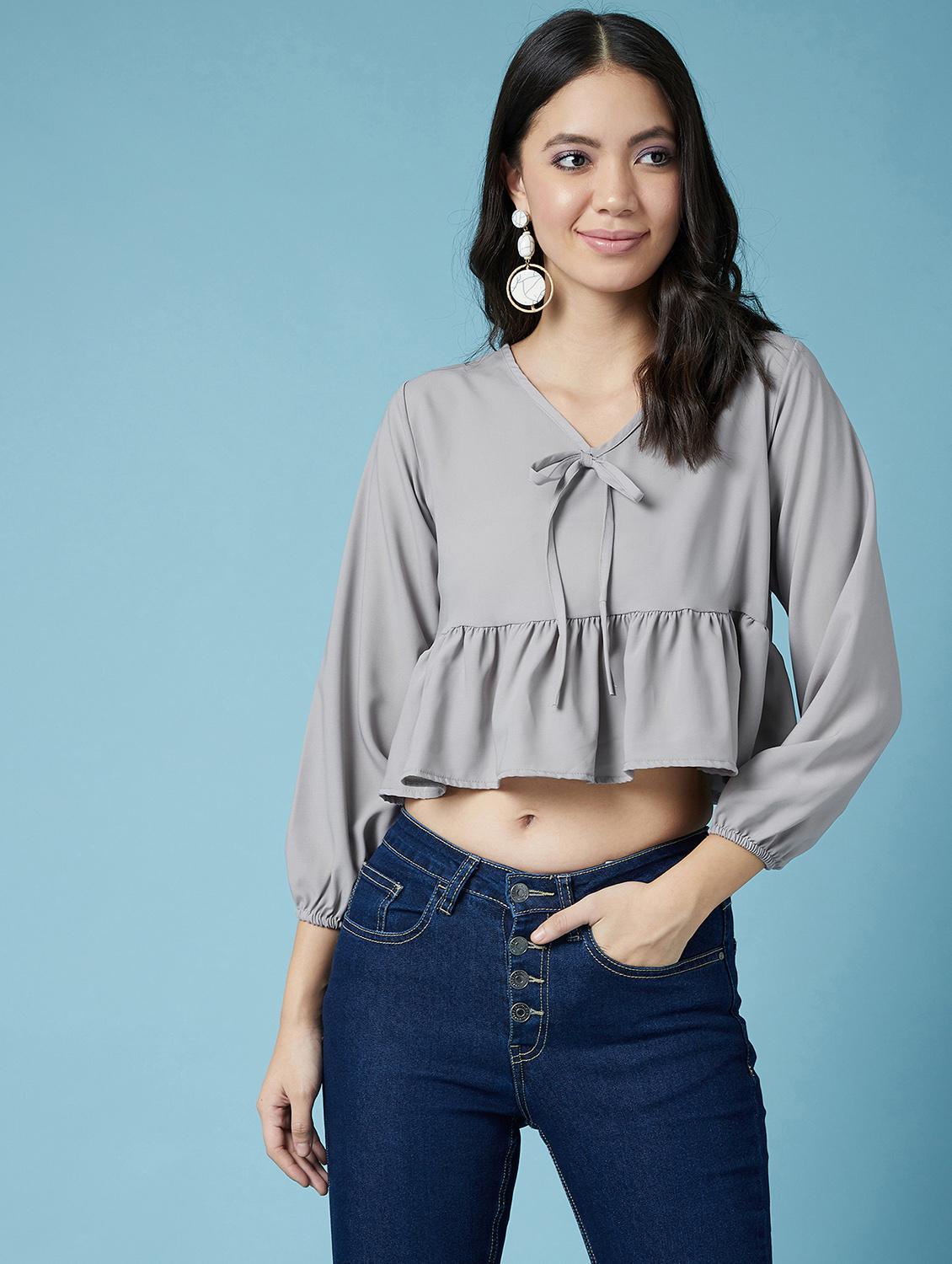 women's peplum v neck top - 17295726 - Zoom Image - 0
